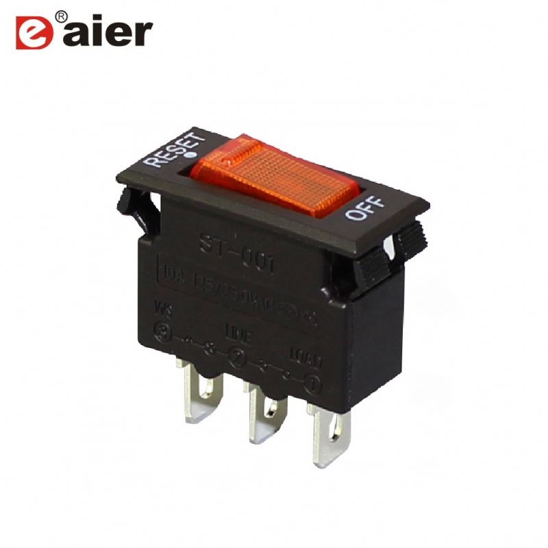 Rocker Switch LED Plastic 12V Thermal Circuit Breaker With Long Terminal