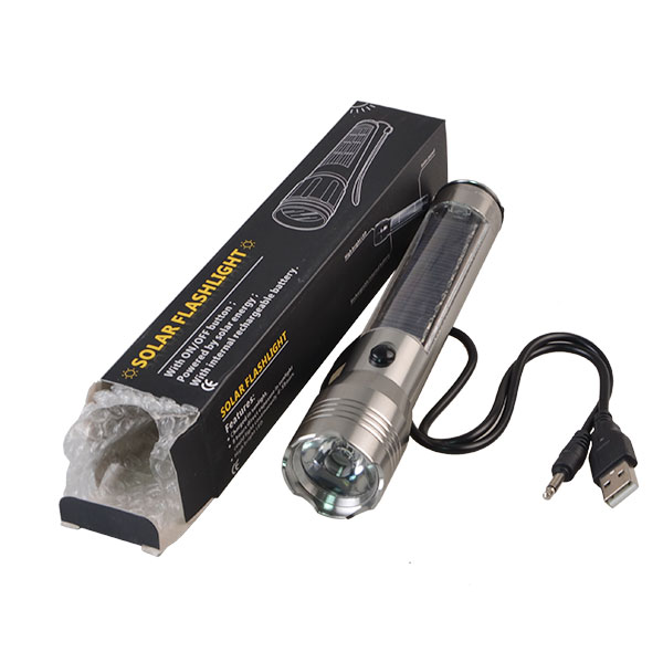 high power strong light USB charger solar power led torch