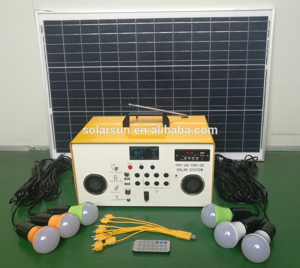 low price 100w solar panel power system connect TV, laptop, solar home/office lighting system with AC