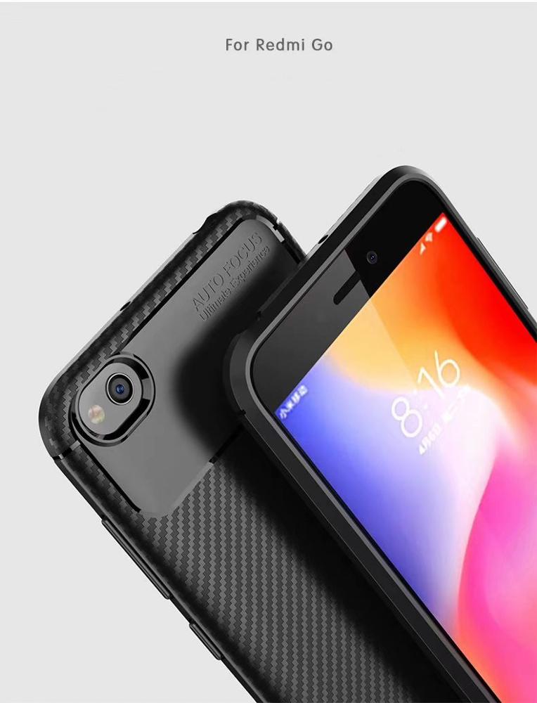 Carbon Fiber 360 Protective phone case For Redmi GO TPU Silicone back cover case