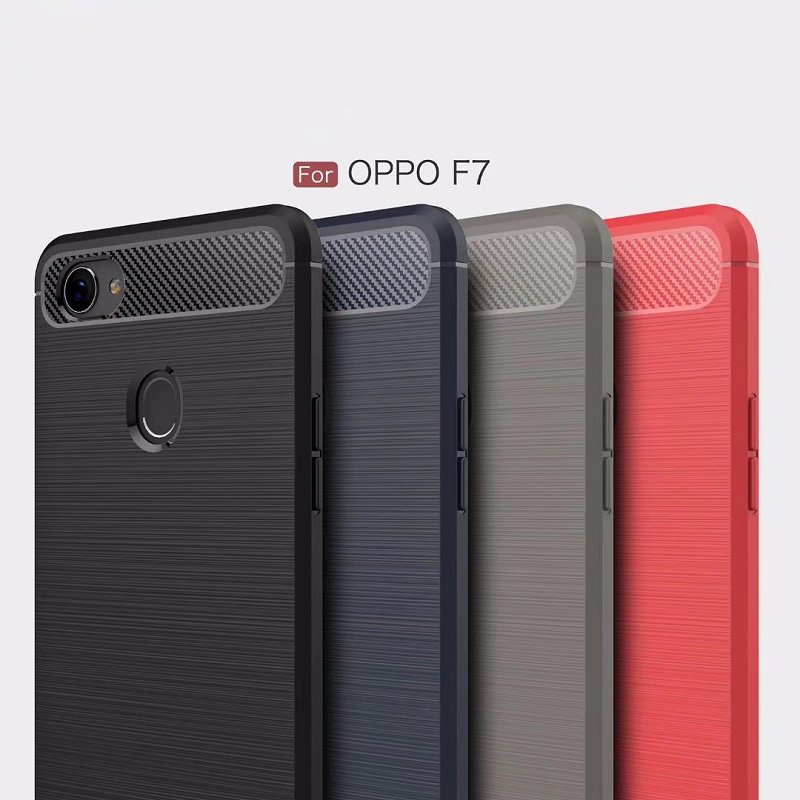 New Arrival Carbon Fiber Tpu case For OPPO F7 brushed tpu soft cover For OPPO F7