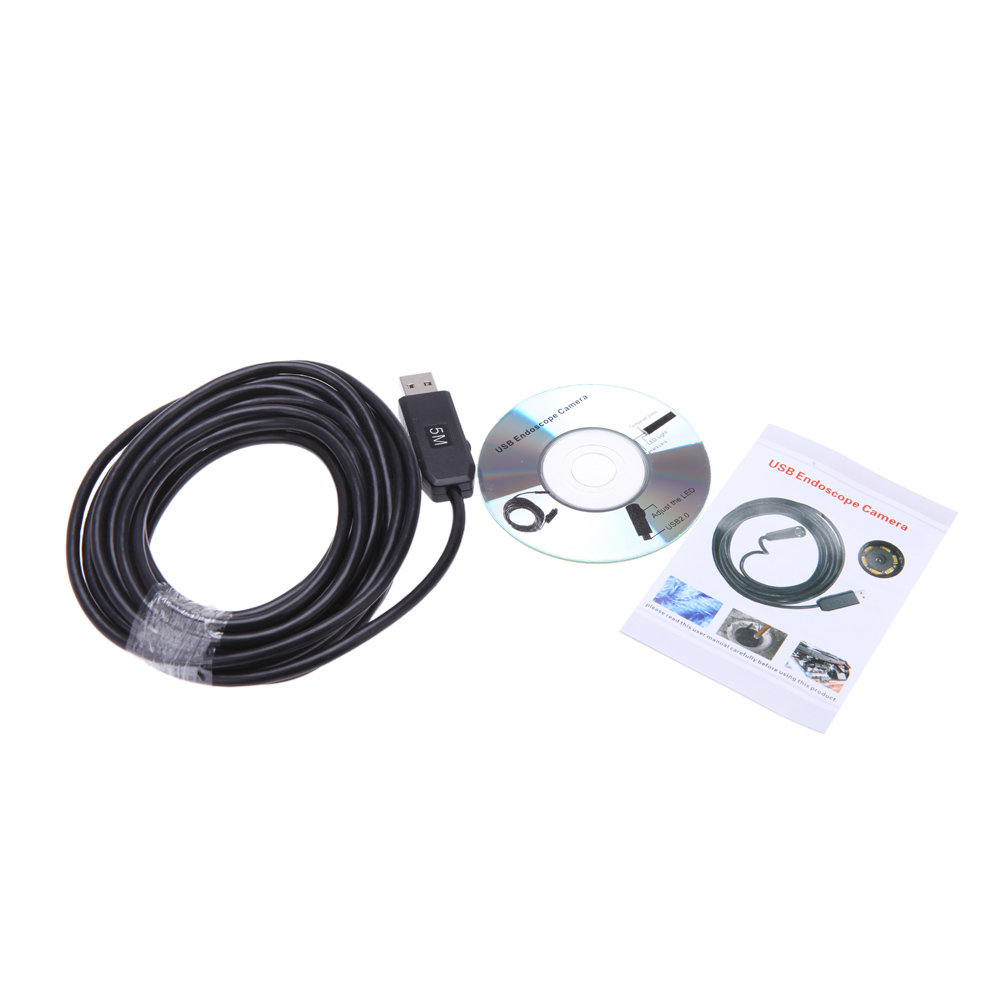 5M Cable Lens 6 LED 0.3MP USB Endoscope Camera Waterproof Snake Inspection Camera Borescope for Computer PC Endoscopio