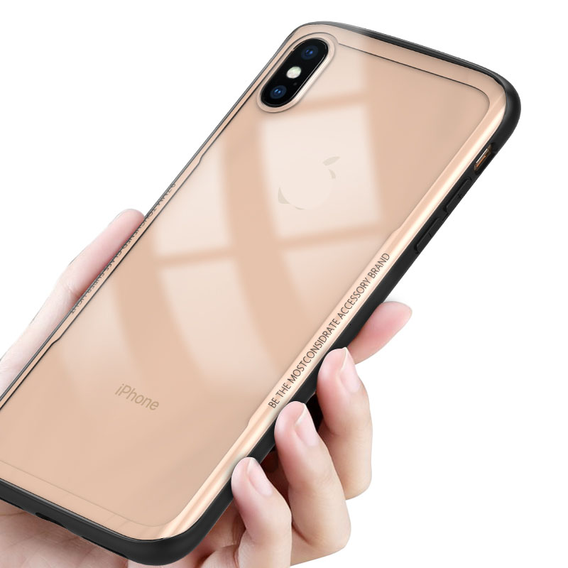 2019 Newest shockproof tpu frame tempered glass back cover mobile phone case For iphone Xs  max