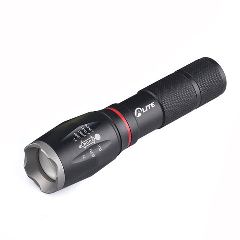 10w 800LM and 3w COB led flashlight zoomable tactical flashlight with side light  for camping hunting