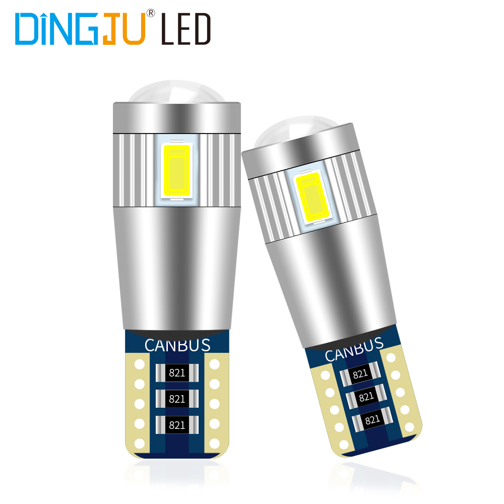 Fashion T10 194 Led 6smd 5730 Auto Bulb canbus With Lens Projector Interior Licence Plate  Parking Light Spare Parts For Sale