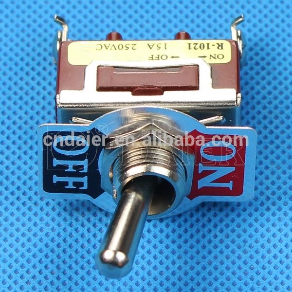 KN3C-101 15A 250V 2 Pin 2 Position Brown SPST Toggle ON OFF Switch