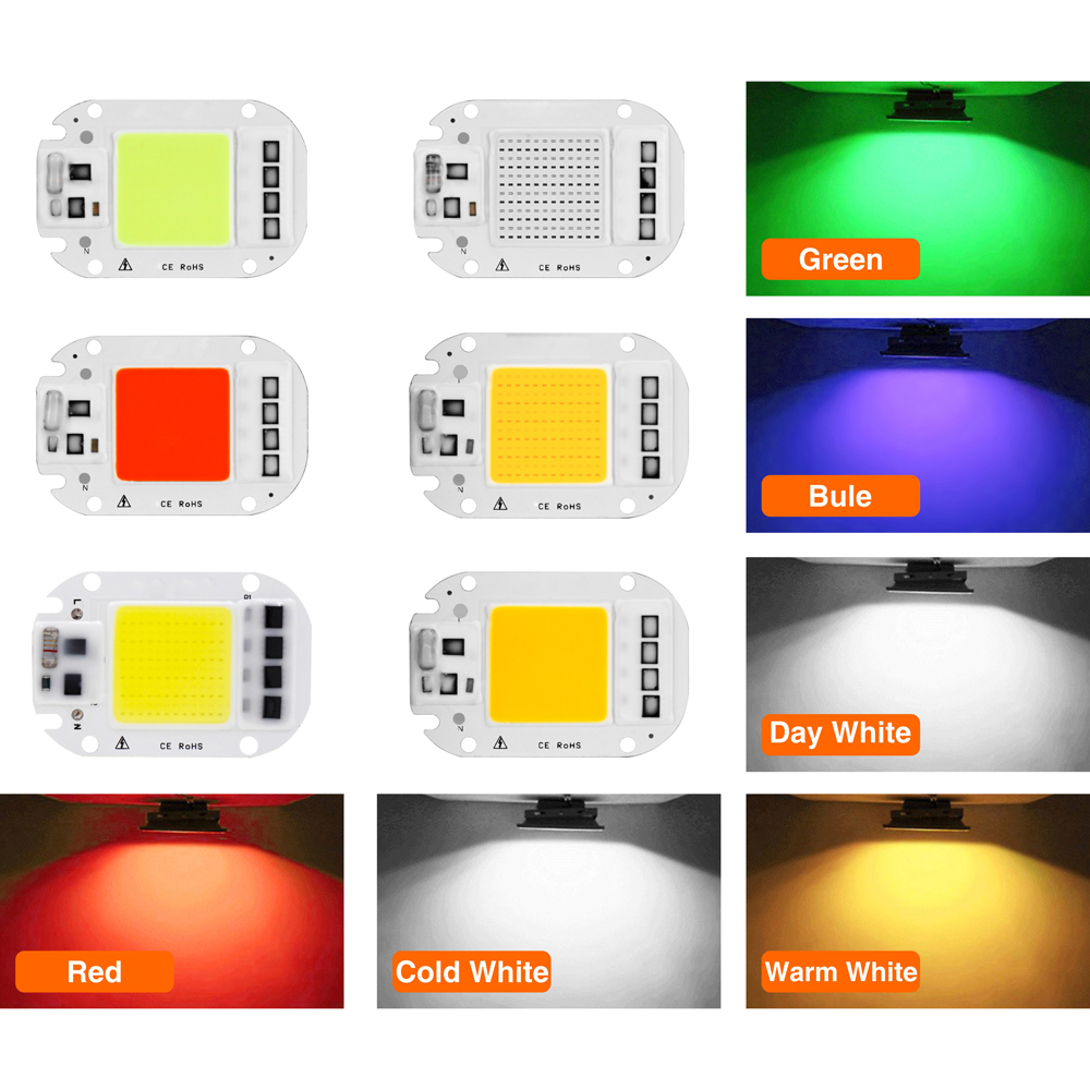 120 angle 220V COB 30W LED Chips Automatic RGB Color Changing For Garden Lighting