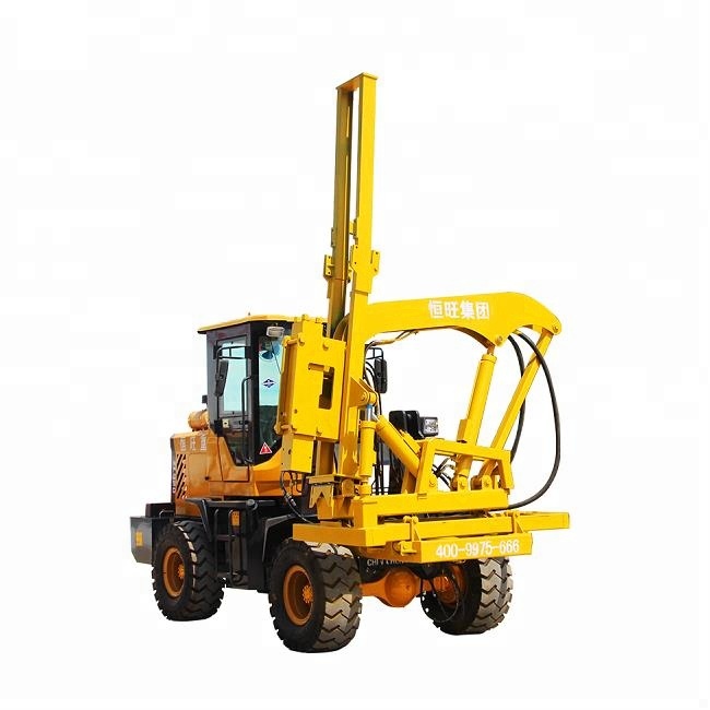 road foundation wheel type guardrail fence post pile driver