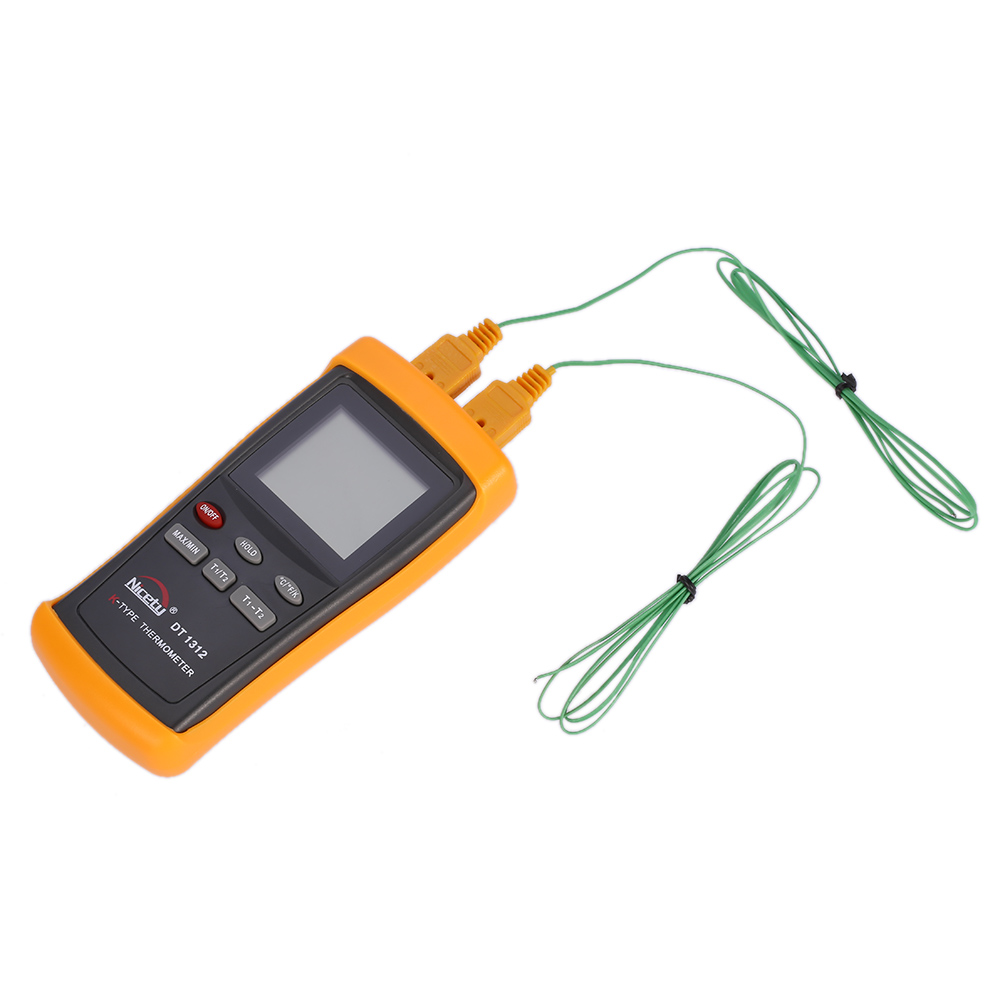 New Digital Thermometer 2 CH Temperature Meter K Type termometro digital Thermocouple Sensor -200~1370 C thermal regulator