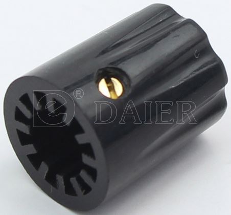 Shaft 6.35mm Round Black Point Knob
