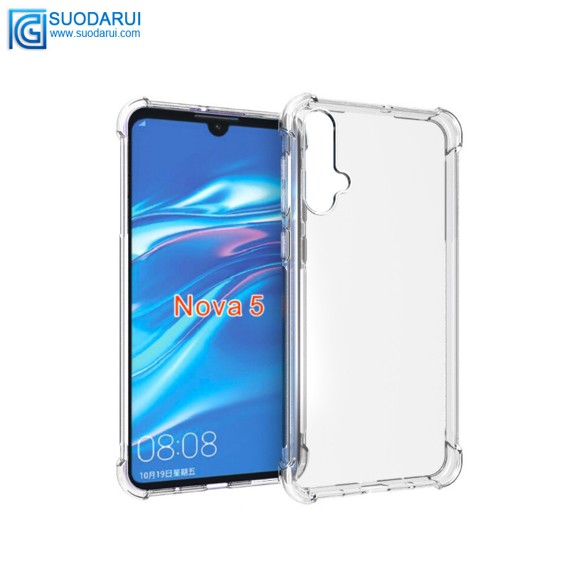 Transparent soft Tpu case clear case For Huawei Nova5 Nova5pro Shockproof Clear Cover