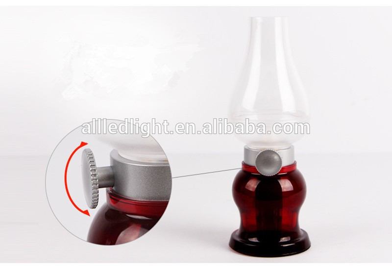 China LED table lamp Manufacture Rechargiable USB Retro oil lamp blow LED table lamp