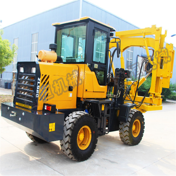 Cheap mobile Loader-type wheel Hydraulic Pile driving Equipment guardrail post pile driver