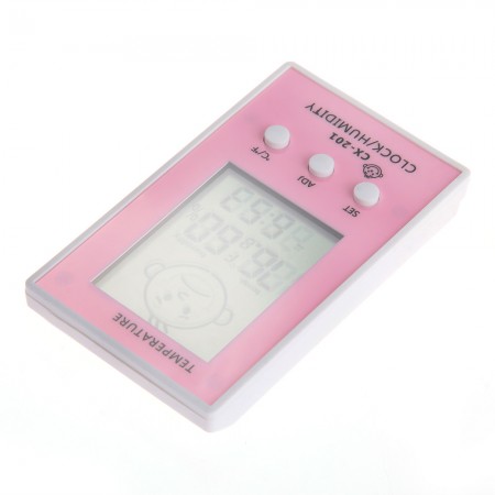 Digital Thermometer Hygrometer LCD Baby Face Temperature Humidity Clock
