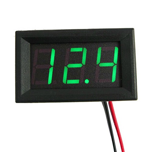 New 1 Pieces Red Green Blue 2 Wires Universal Mini DC 4.0/4.5/4.7~30V LED Panel Voltage Meter Digital LED Display Voltmeter