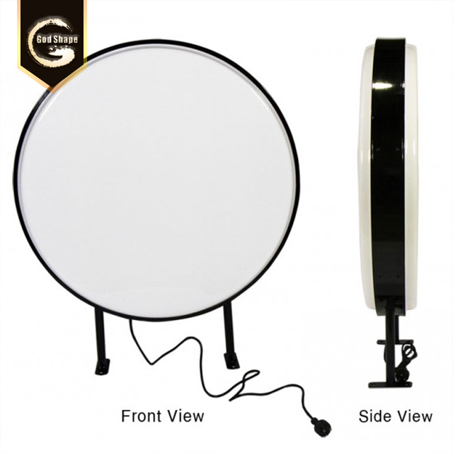 Custom made vacuum forming double side free standing led round illuminated signs light box