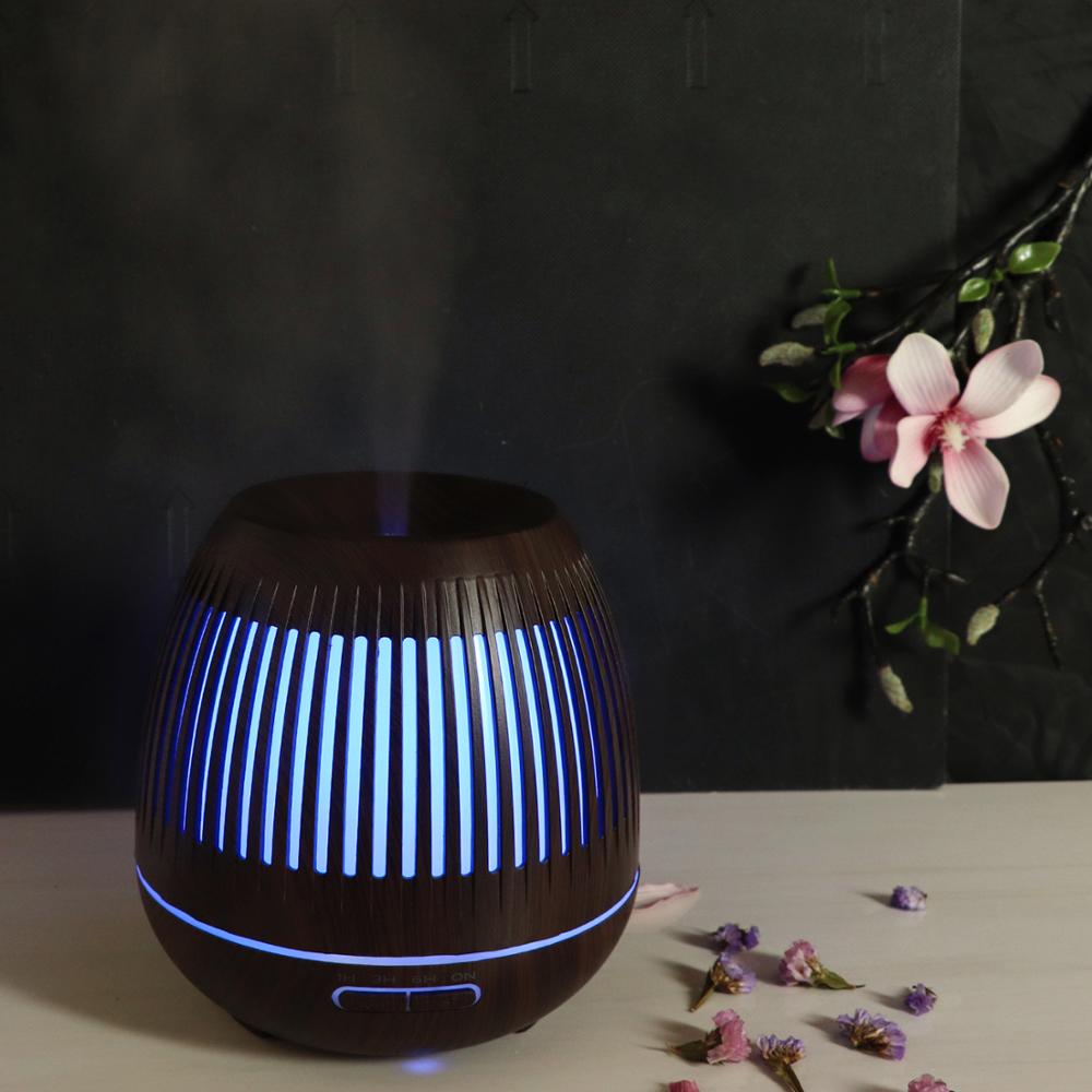 400ml Black Wood Grain Aroma Diffuser for All Kinds of Essential Oils, Cool Mist Humidifier for Home, Office, Babies