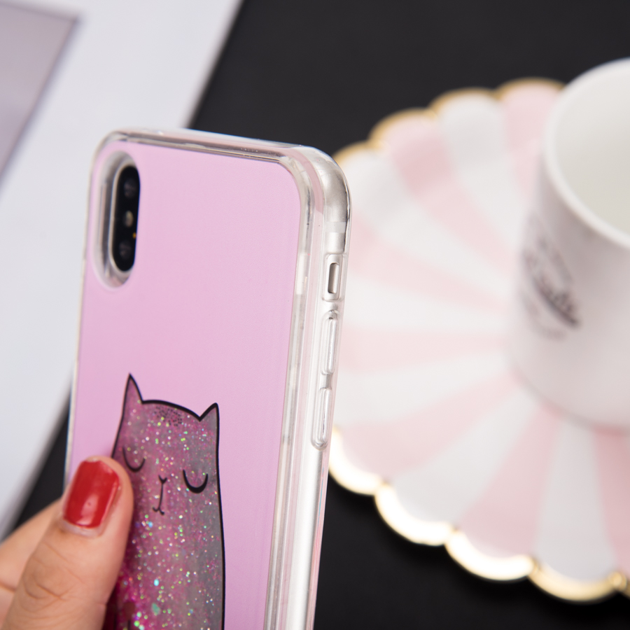 For iPhone X Liquid Phone Case , for iPhone X Glitter Mobile Phone Case , for iPhone X Flowing Cell Phone Case