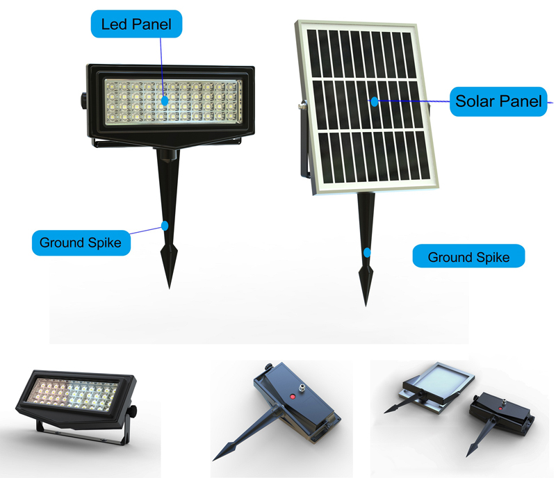 Shenzhen factory new quality motion sensor color changing solar powered outdoor led flood light dusk to dawn lamp