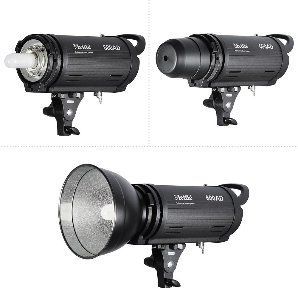 GN78 600W Professional Photography Studio Strobe Flash Dual Power AC/DC with 150W Modeling Light 3000mAh Rechargeable Battery