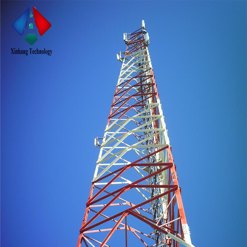 communication lattice 3 legged galvanized steel bube telecommunication tower