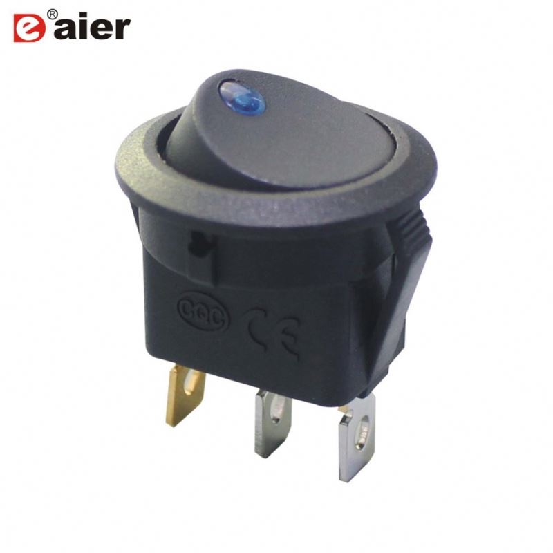 Black 3PIN ON-OFF 12V LED Rocker Switch 6A 250VAC With Solder Terminal