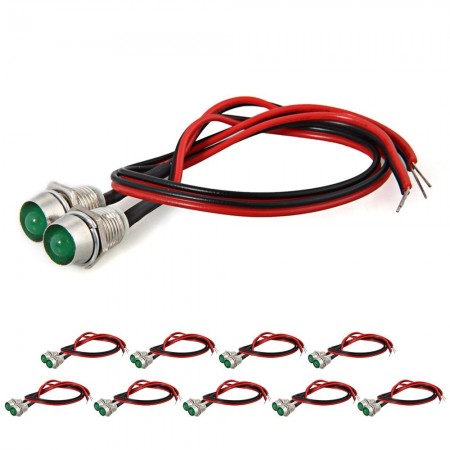 20 LED Indicator Light Lamp Pilot Dash Directional Car Vehicle Truck Boat Green