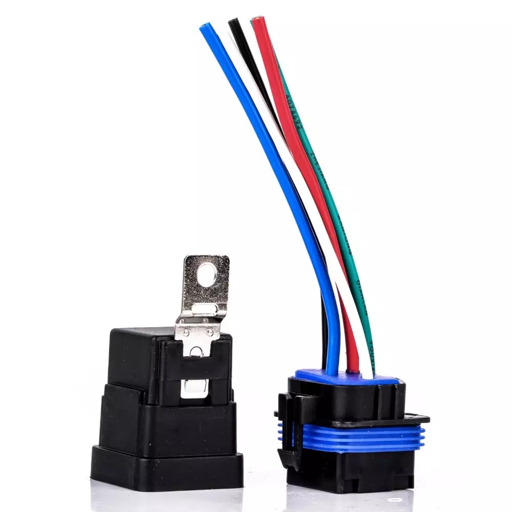 DC 12v 40A Auto Relay 4 Pin Waterproof Integrated Wired Automobile Relay + Holder With 105mm Length Wires