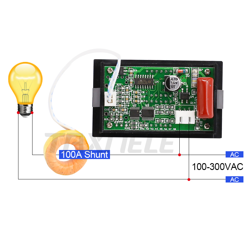 DL85 Dual LED Digital AC100-300V Voltage Amps Meter Digital AC Voltmeter Ammeter 100A ac digital panel voltmeter