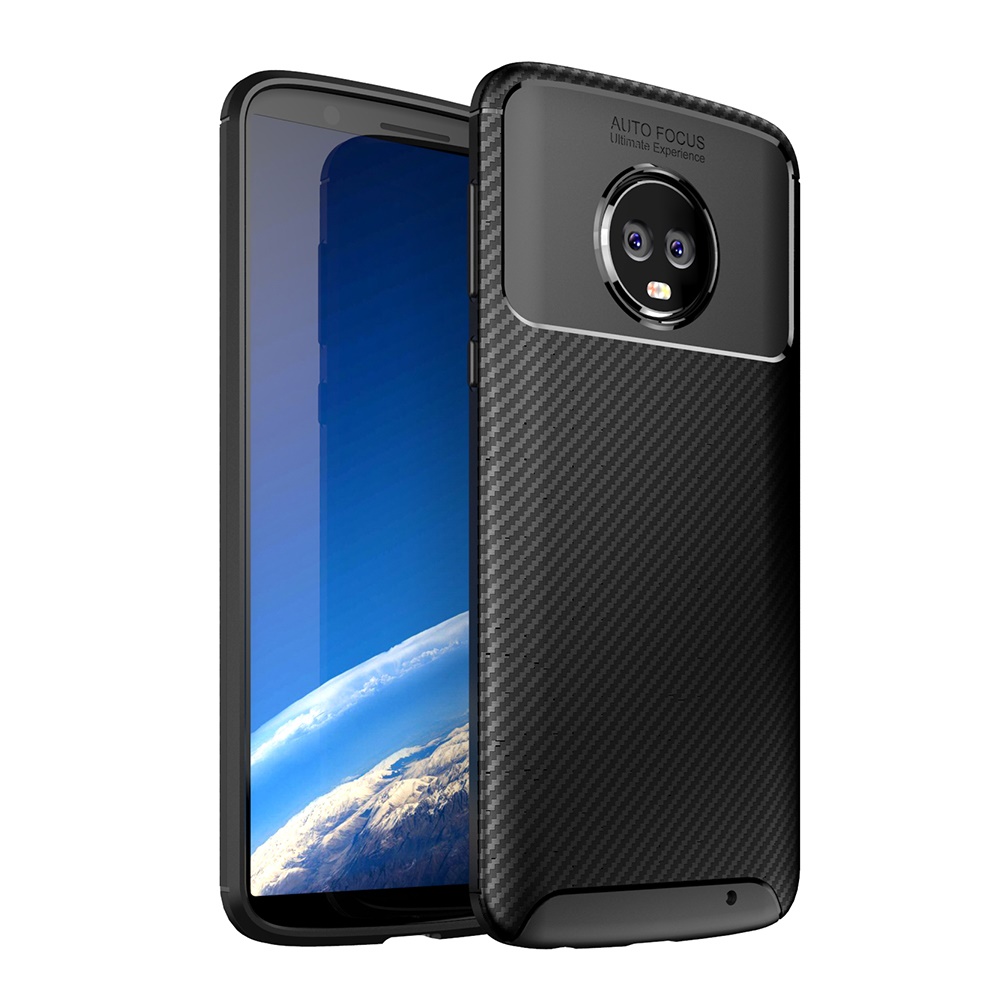 Carbon Fiber 360 Protective phone case For Motorola Moto G6 Plus TPU Silicone back cover case