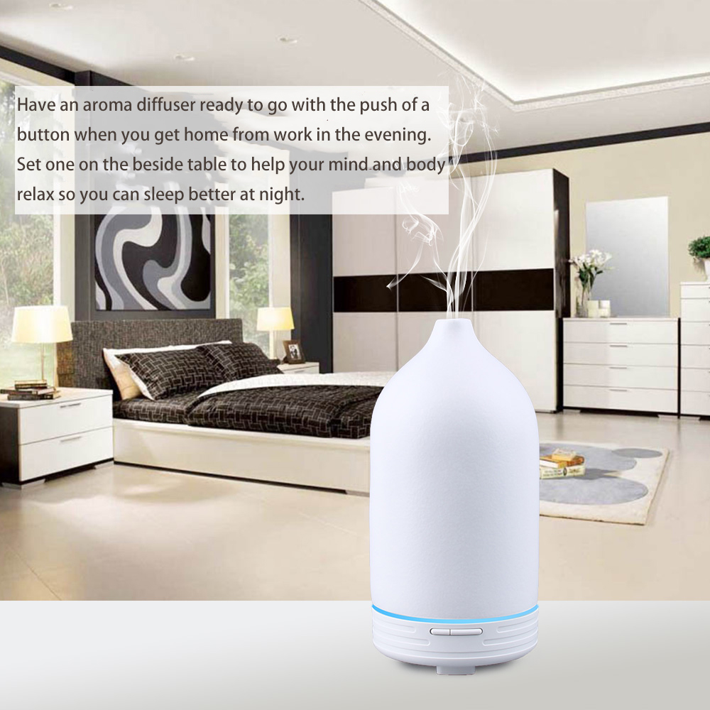 Ceramic Essential Oil Diffuser, 100ml Ultrasonic Cool Mist Humidifier, Marvelous Gift for Friends, Colleagues and Families