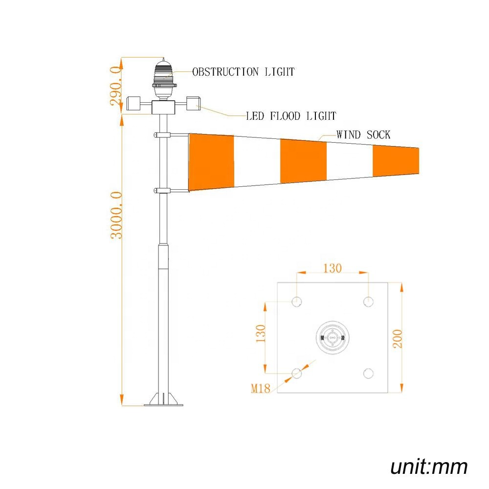 JV-HP-W Helipad Taxiway Edge Inset Light airport windsock airport light