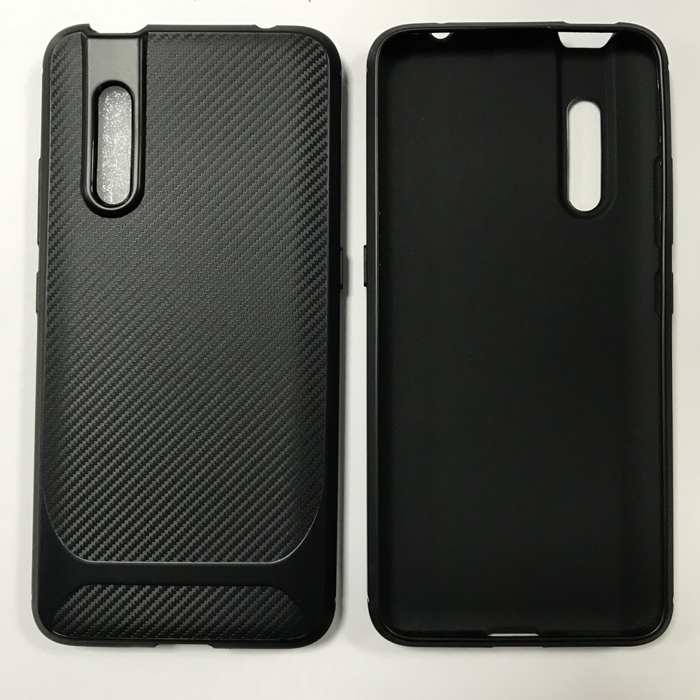 Carbon Fiber Back Cover For Vivo V15pro Black TPU Phone Case