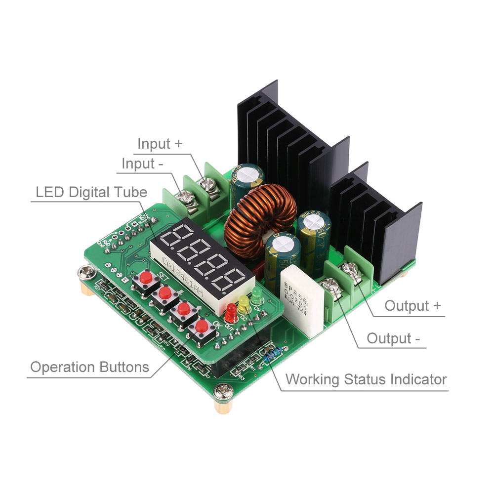 B3606 Precision NC Digital DC-DC Adjustable Step Down Module Constant Voltage Current Power Input 6-40V Output 0-36V 6A Charger