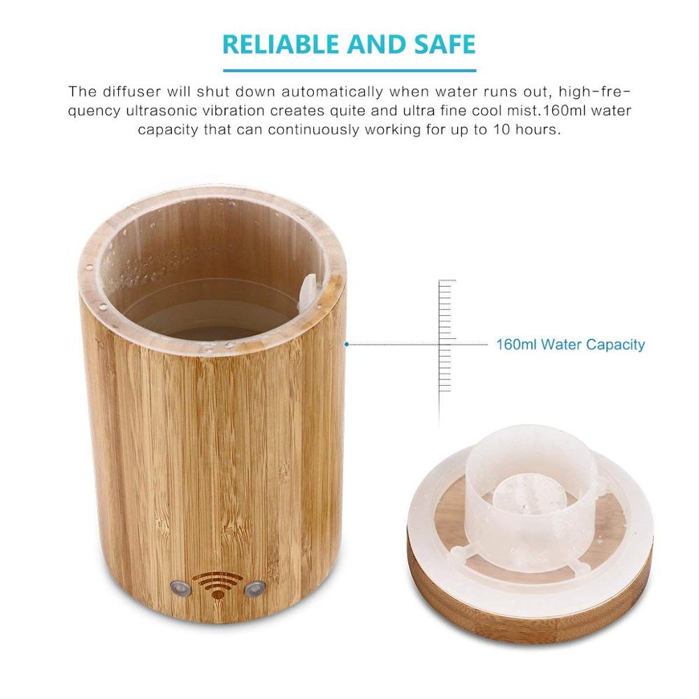 Bamboo Ultrasonic Diffuser Real Bamboo Essential Oil Aroma Diffuser Bamboo