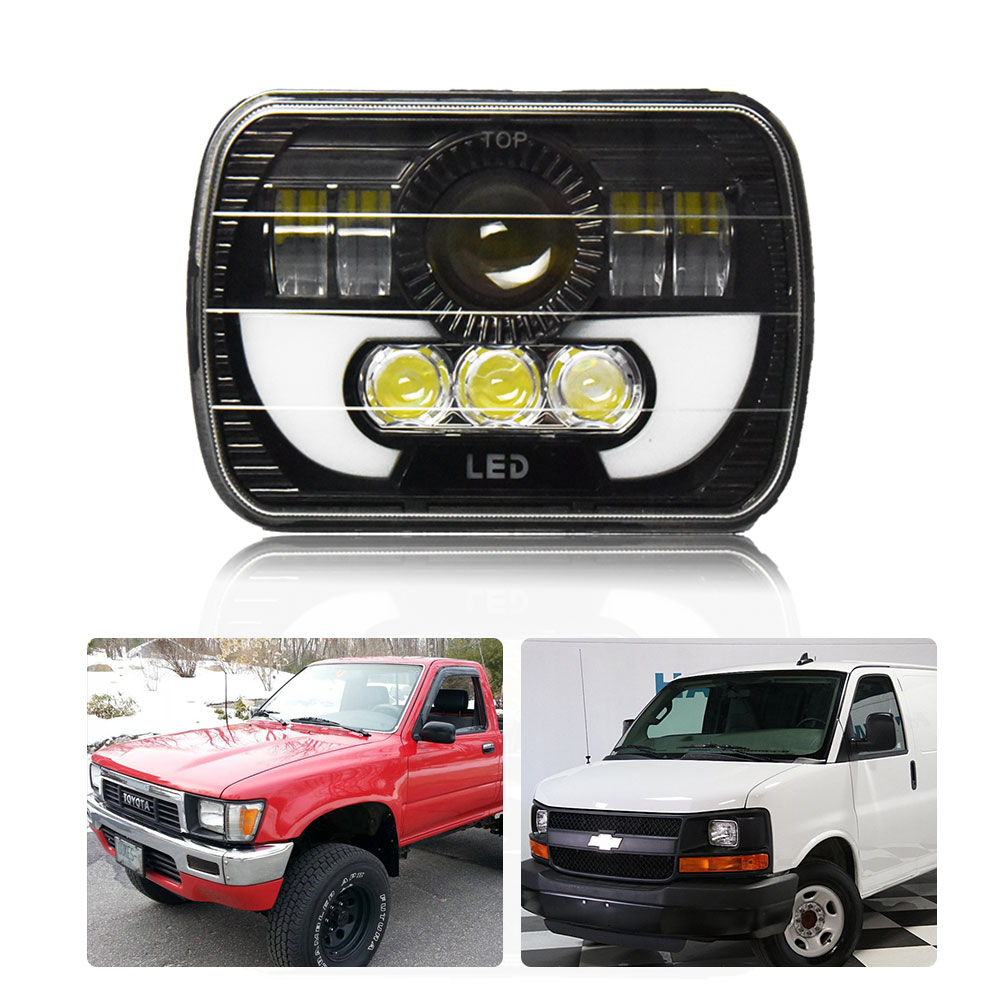 high quality trucks yellow turn signal driving cars lamp 7x6 inch led headlight