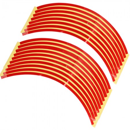 Set 8mm Red Car Wheel Rim Reflective Tape Stripe Decal Sticker