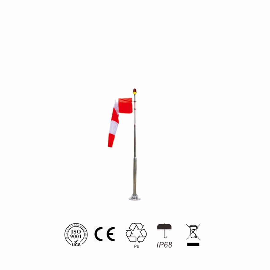 JV-HP-W-1 PVC windsock include low intensity obstruction light used for civil heliport light