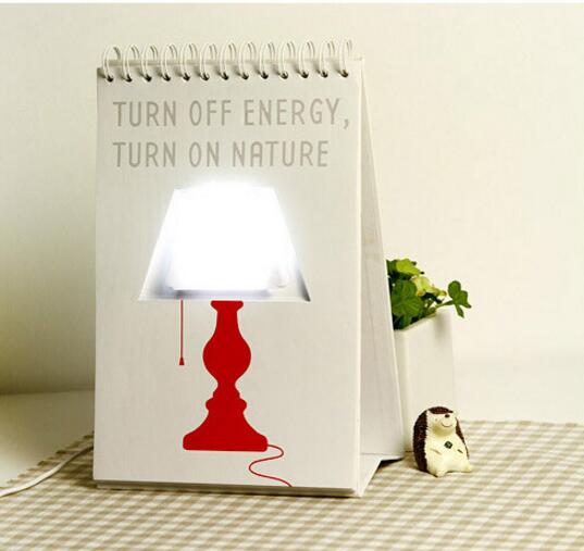 Creative fashionable USB page calendar LED table lamp