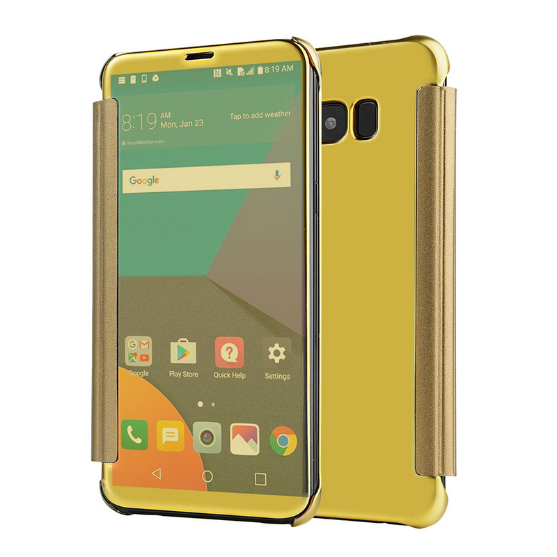 Luxury Plating Touch Sensitive Smart cover for Samsung Galaxy S7 S7edge S8 S8plus Clear View Flip Mirror Case