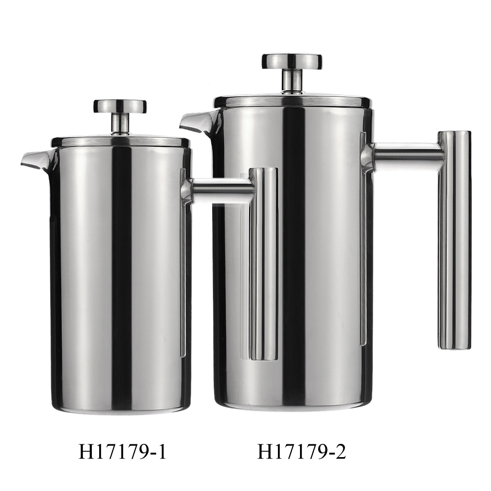 350ML/1000ML Stainless Steel Cafetiere French Press With Filter Double Wall Insulation Design Polish Process