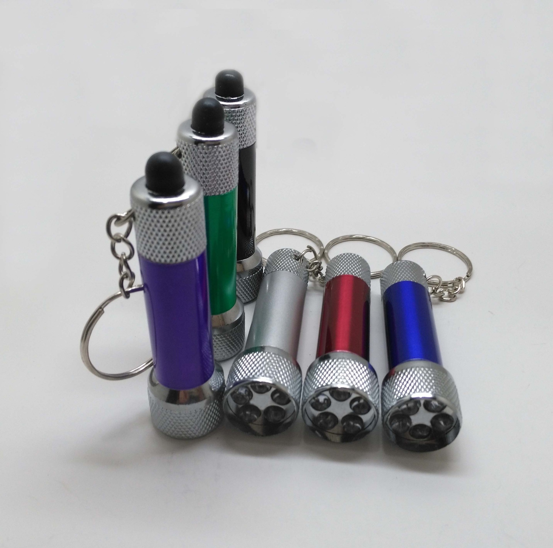 5 LEDs MINI Portable Super Bright  LED Metal Torch Keychain Flashlight Batteries Included