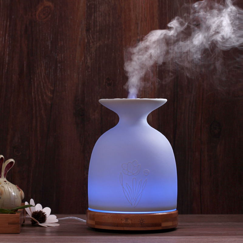 Remote Control Multi Color 7 Changing Color Ceramics Cool Mist Ultrasonic Aroma Essential Oil Diffuser