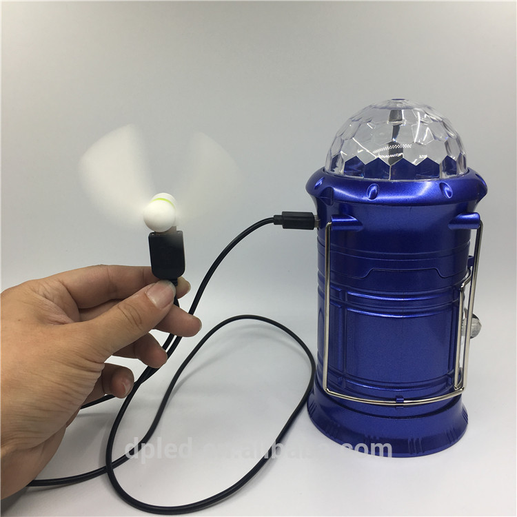 Solar led camping lantern with color stage light 5802