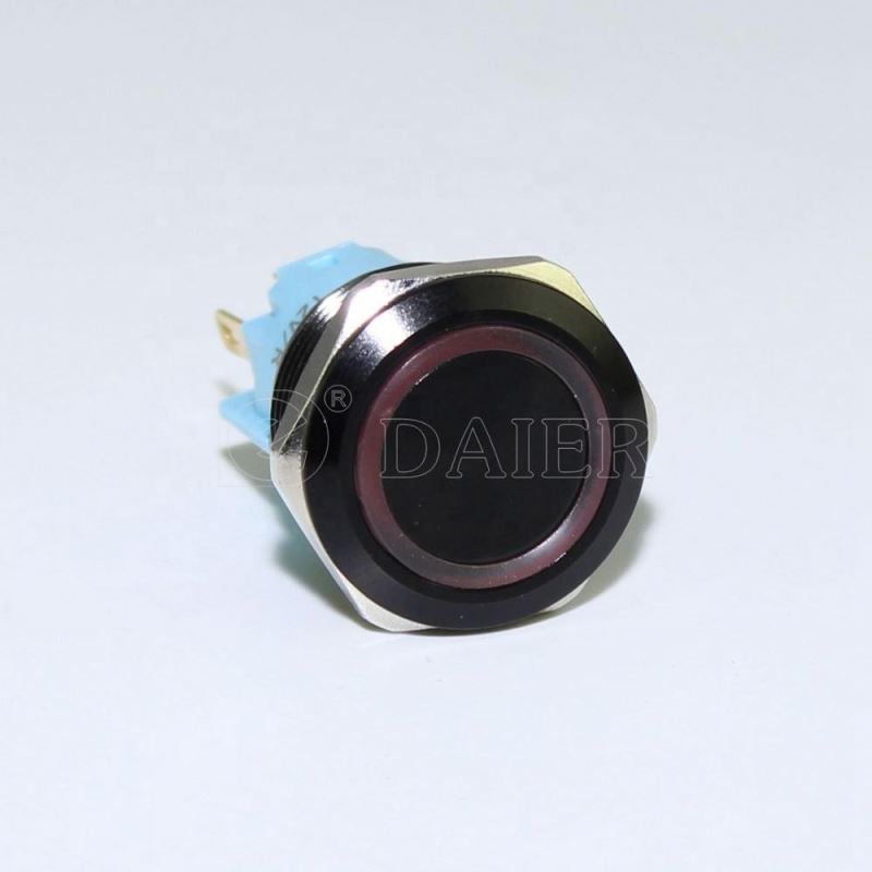 IP67 Mini 1P1T Anti-vandal 12 Volt Push Button Switch Led Light