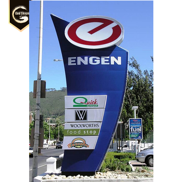 GS  best price Pylon sign for company business advertising with 3D lettes and logo