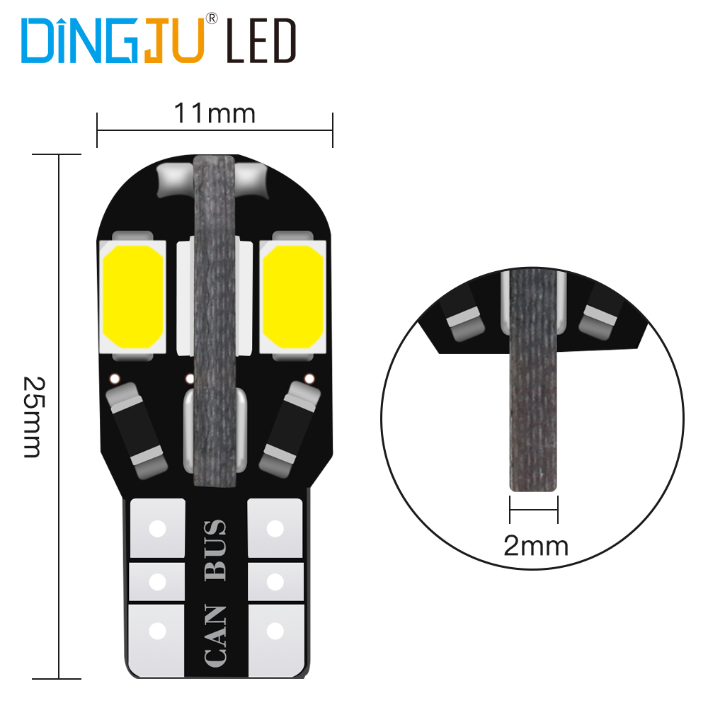 Manufactory Direct Led T10 Bulb 2w 106lm W5w Car Interior Lights Reading License Plate Lamp  8smd 5730  With Factory Sale Price