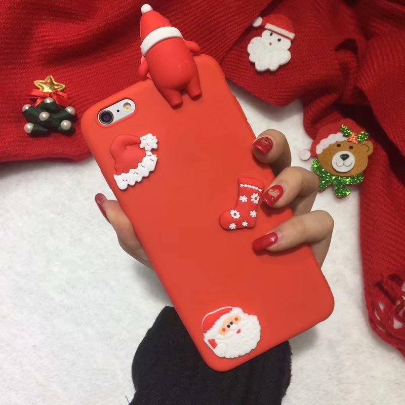 Cute 3D Doll Snow Soft Silicone Phone Case Cover for Redmi Note 7, for Redmi Note 8 pro TPU Case Christmas