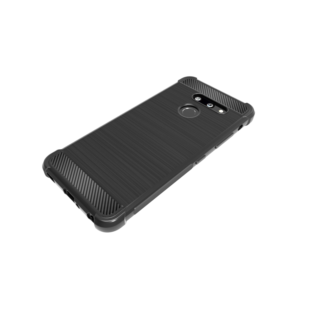 newstyle Carbon Fiber Cover soft Tpu Brushed case For LG Q8 ThinQ