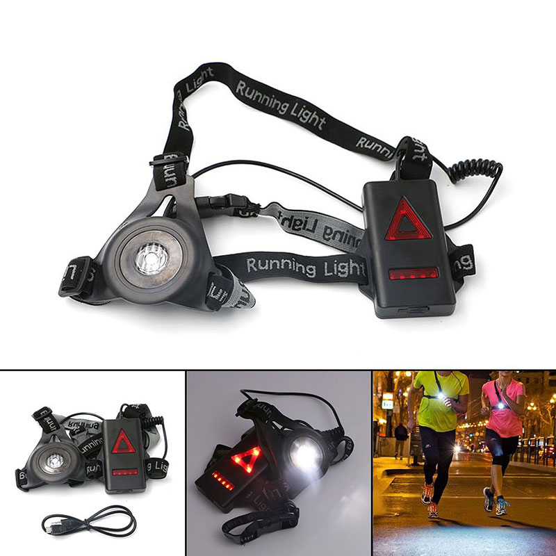 TOPCOM LED Chest Running Light 3 Modes Rechargeable 800LM Chest Running Light  for Hunting Jogging Hiking Outdoor Sports